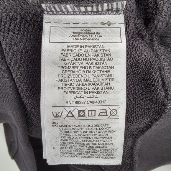 Adidas Originals Hoodie Womens Large Black White Trefoil Pullover Sweatshirt NEW - Picture 14 of 16